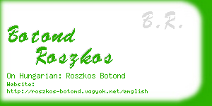 botond roszkos business card